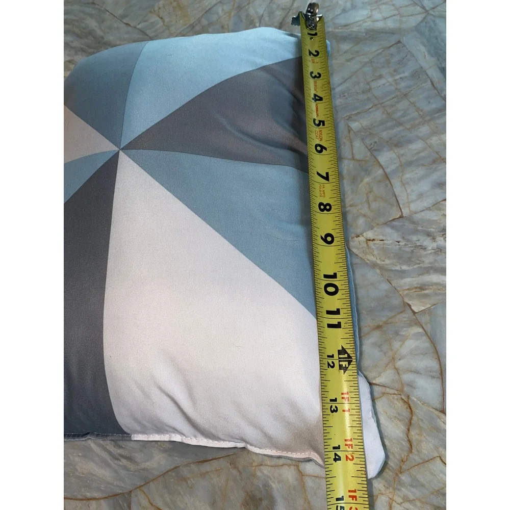 Mainstays Marble Diamond Decorative Pillow Blue Grey White Geometric 12x16